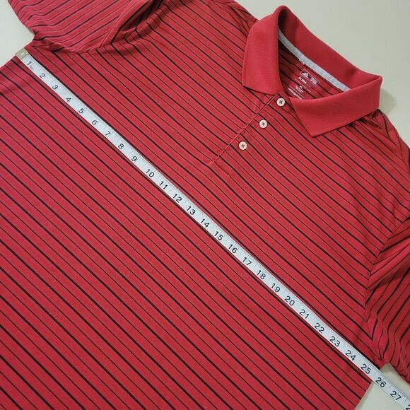 Adidas Golf Men's Classic Red Stripe Polo Shirt Top   - Picture 3 of 11